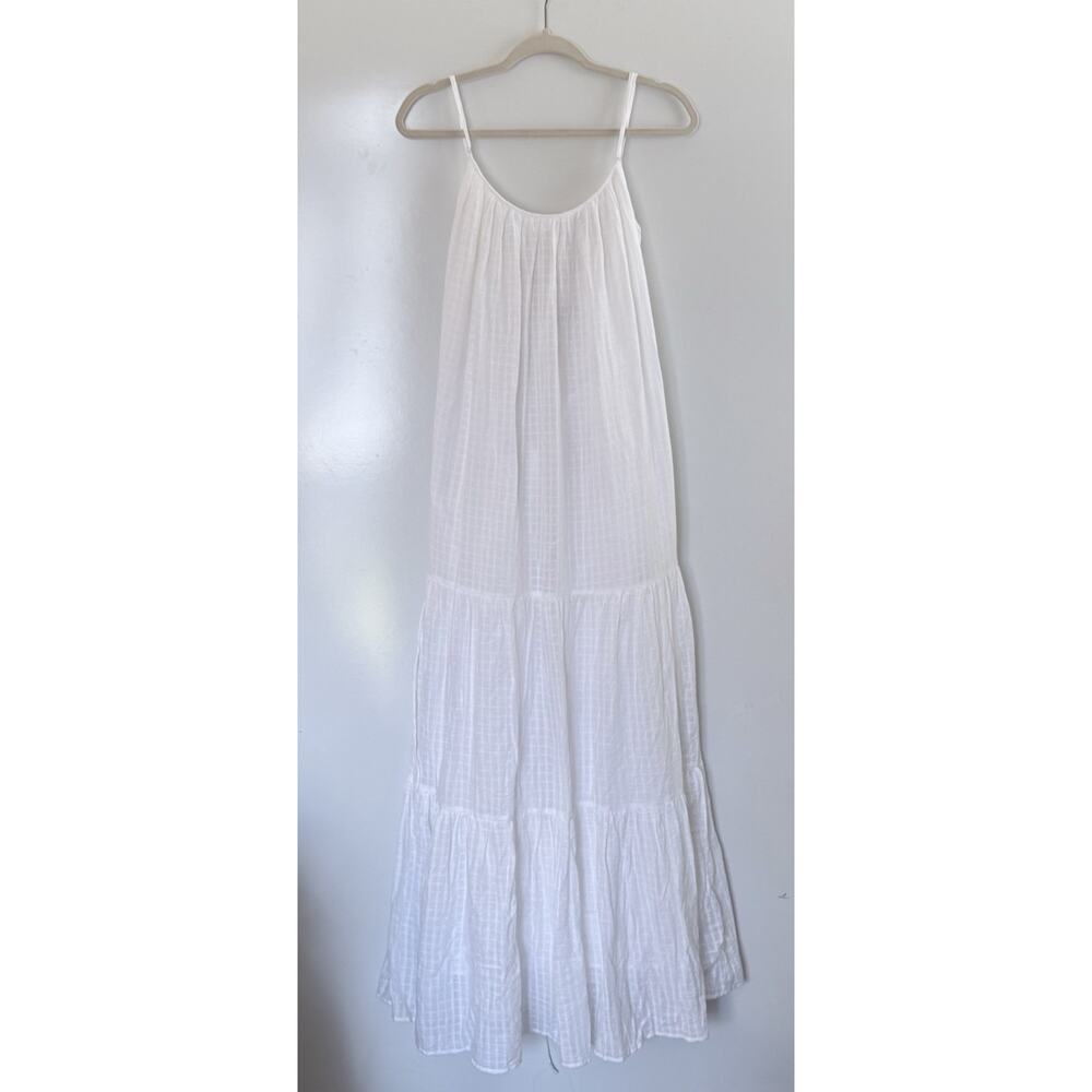 Banana Republic 100% Cotton White Midi Strappy Beach Dress Sz XL